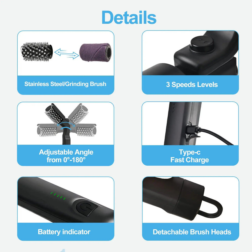 Upgraded Wireless Rechargeable Cleaning Brush