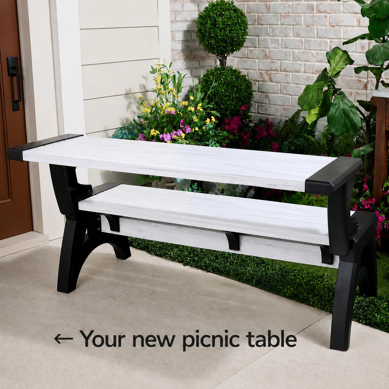Bench AND picnic table