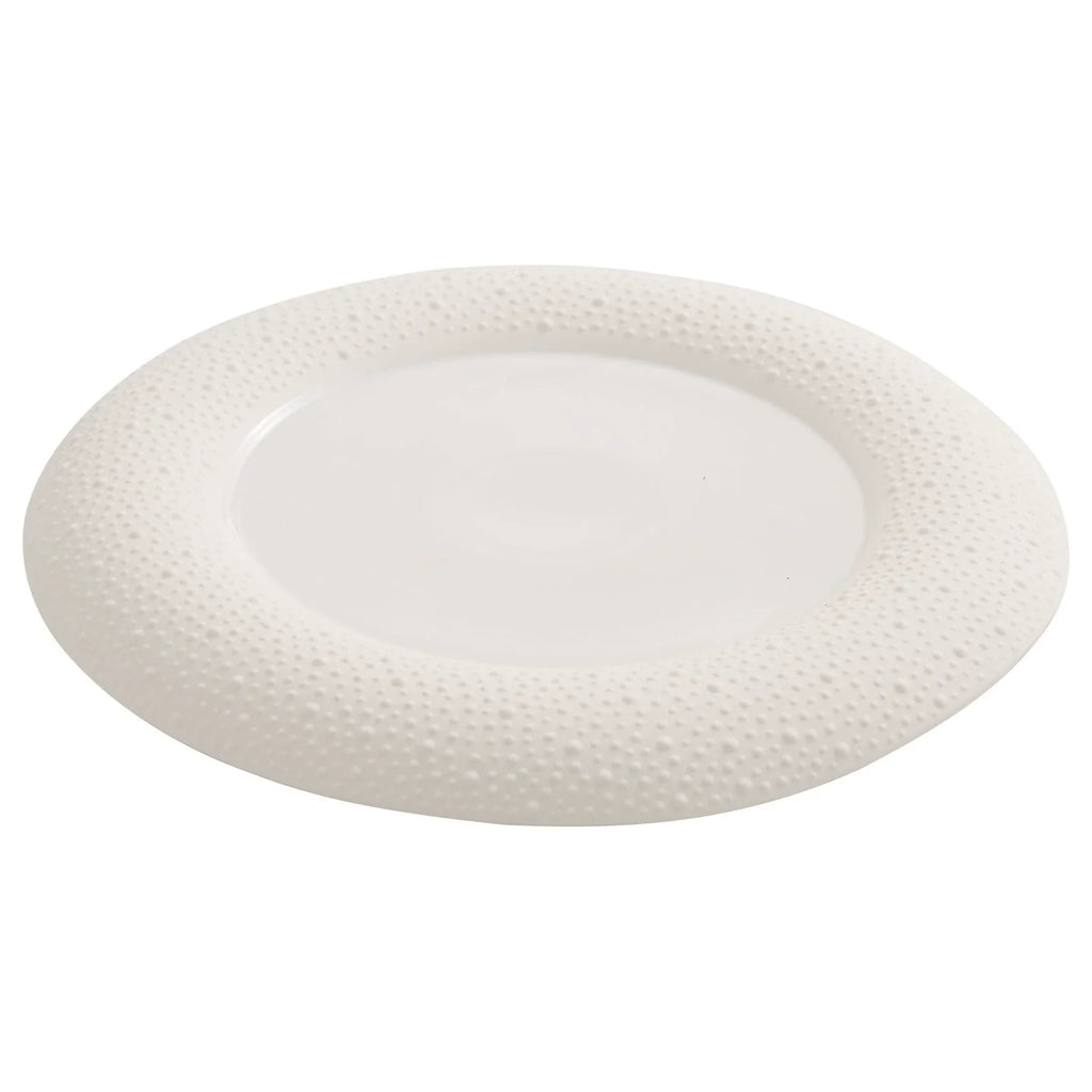 Assiette en porcelaine GOSEUNG à bord galet mat — Collection de vaisselle texturée et minimaliste