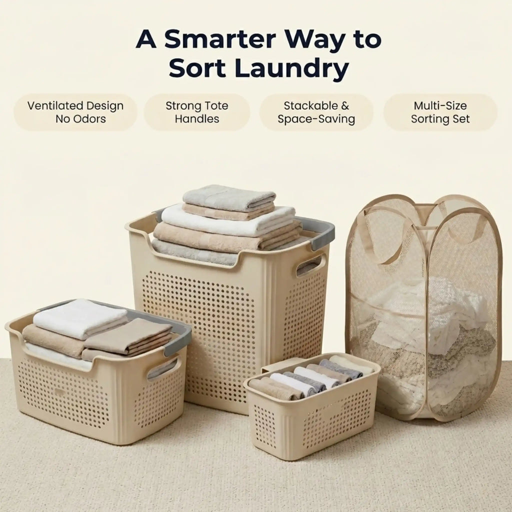 4-Piece Laundry & Storage Basket System